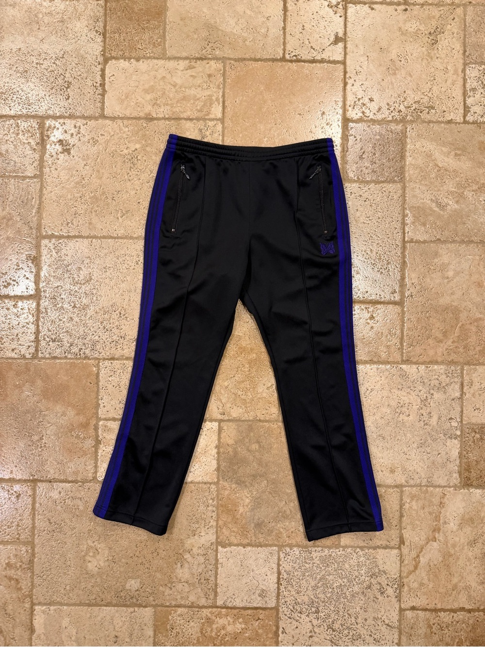 Needles Yellow Black / Purple Poly Smooth Narrow Track Pants